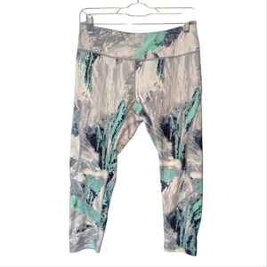 Zella Leggings Abstract Paint Mint Green Black Grey Medium